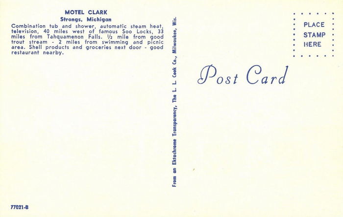 Clarke Motel (Motel Clark) - Old Postcard (newer photo)